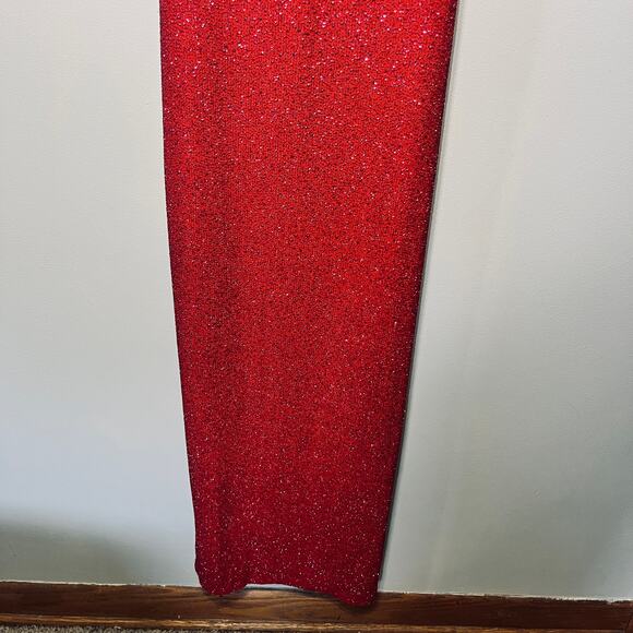 VTG Y2K B. Darlin Gown BabyDoll Fuchsia Sparkle Pageant Holiday Maxi Evening 7/8 - Picture 4 of 8